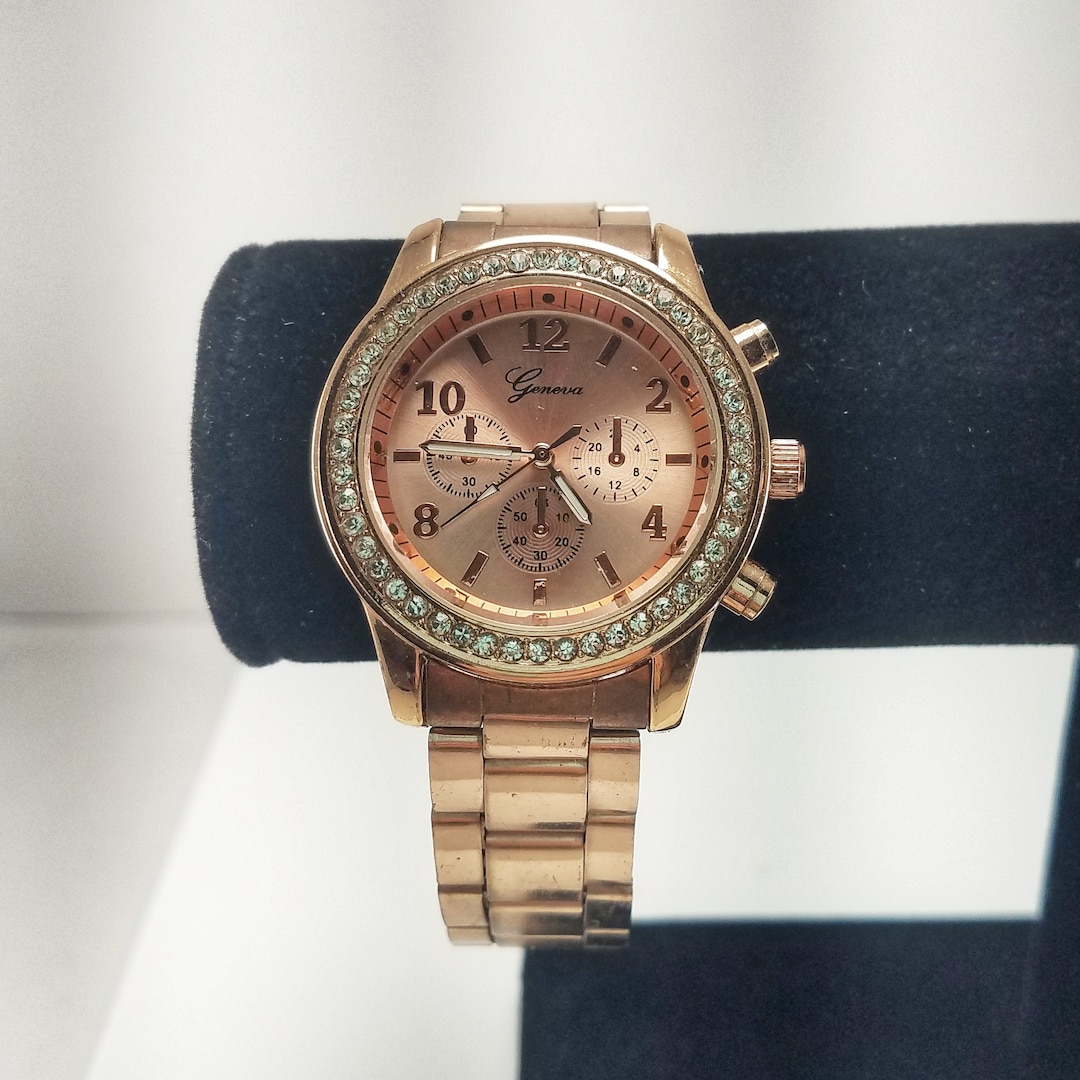 Geneva rose gold watch sales