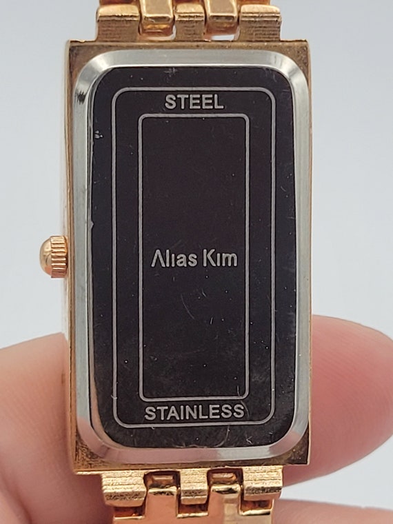 Alias Kim Rose Gold Tone Rectangle Ladies Watch With Bracelet Band