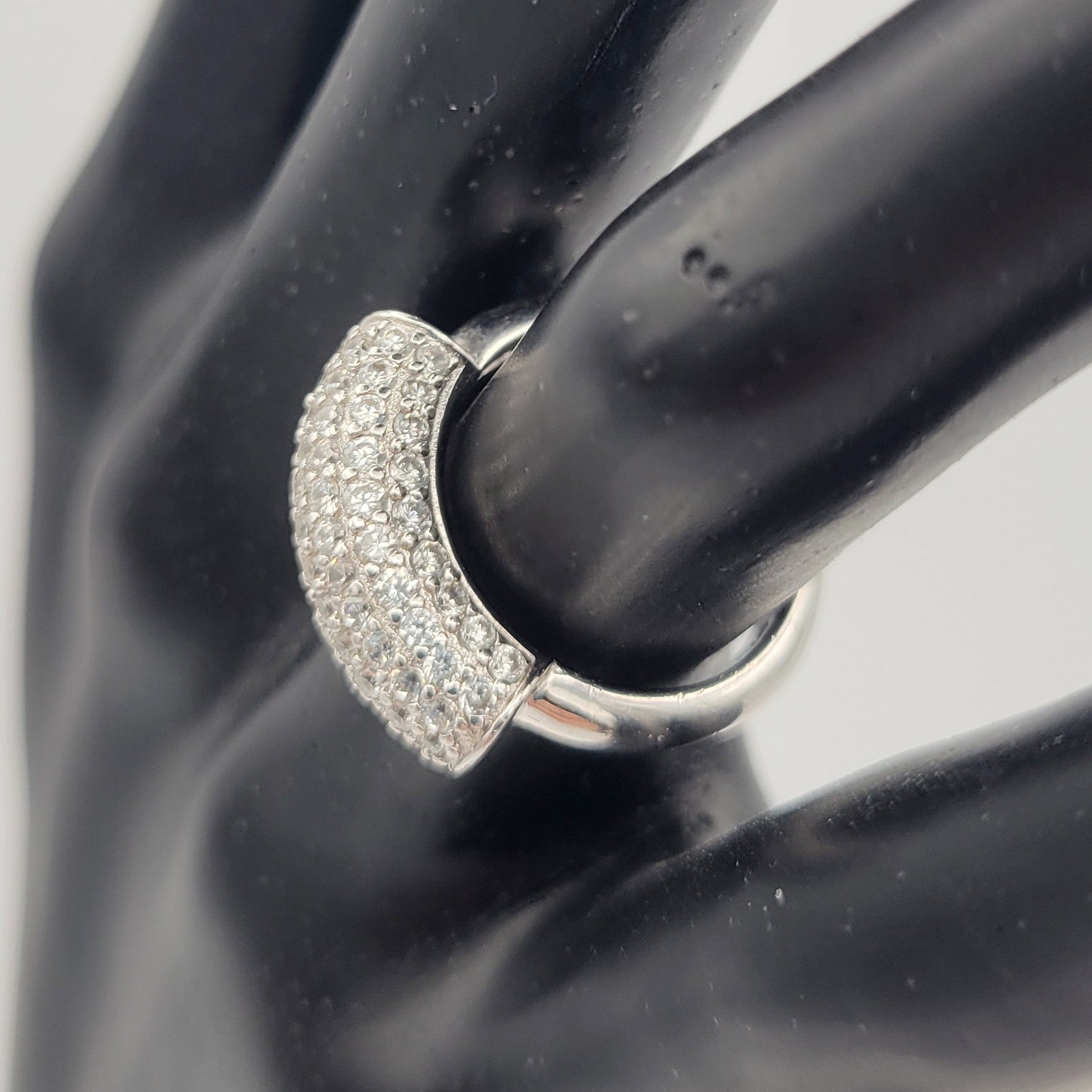 PAJ .925 Sterling Silver & Cubic Zirconia Statement Ring Right Etsy