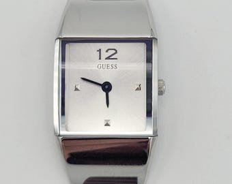 Brand New GUESS White & Silver Tone Watch Modern Square Analog Dial Y2K Brand New GUESS White & Silver Tone Watch Modern Square  main image 2