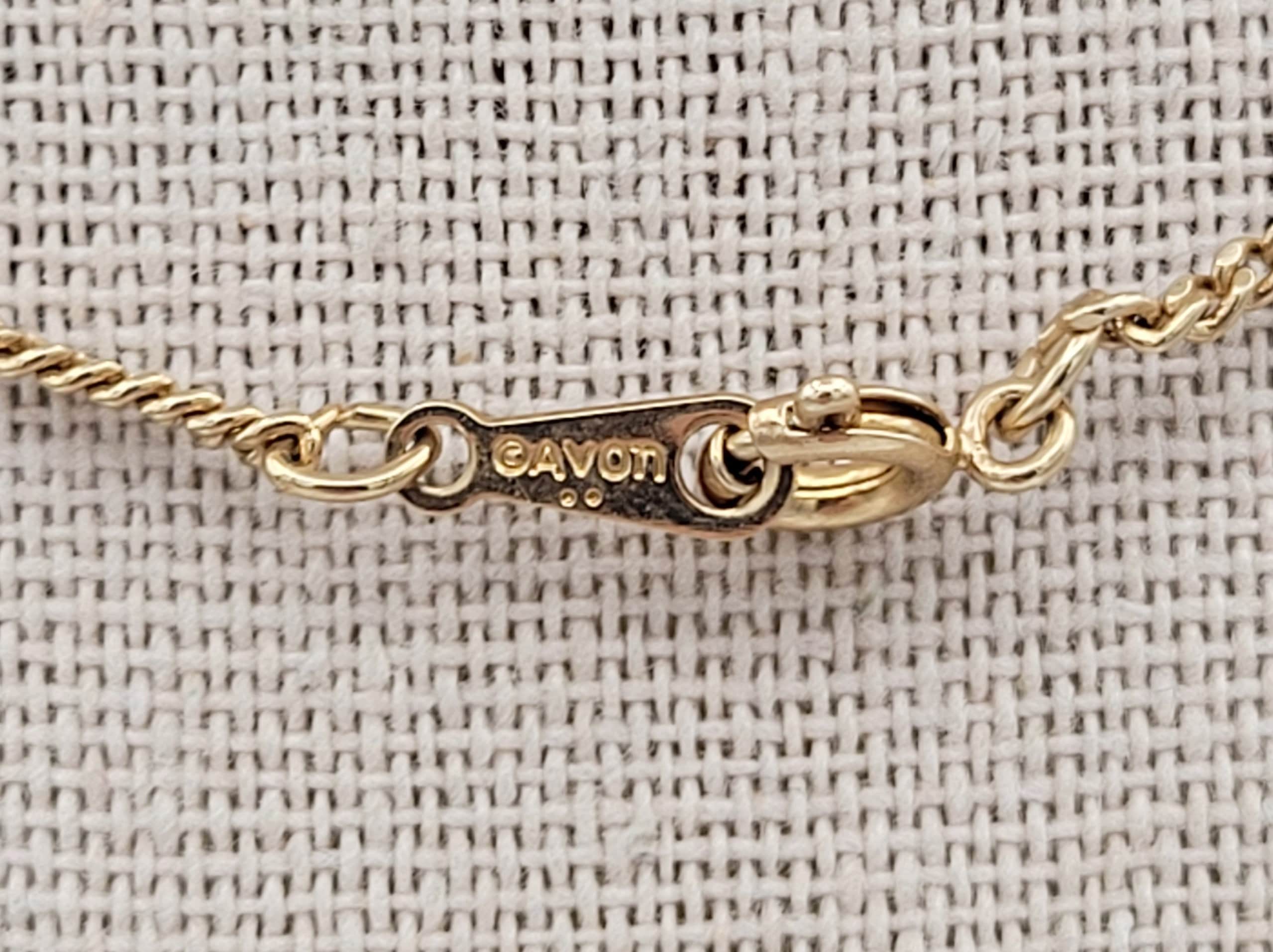 Vintage 1980s Avon Gold Tone Curve & Curb Chain Necklace