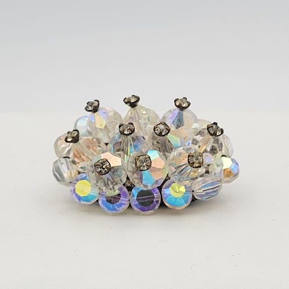 Lot De Perles En Verre Irrisées Et Facettées – Fantaisie Vintage 1950