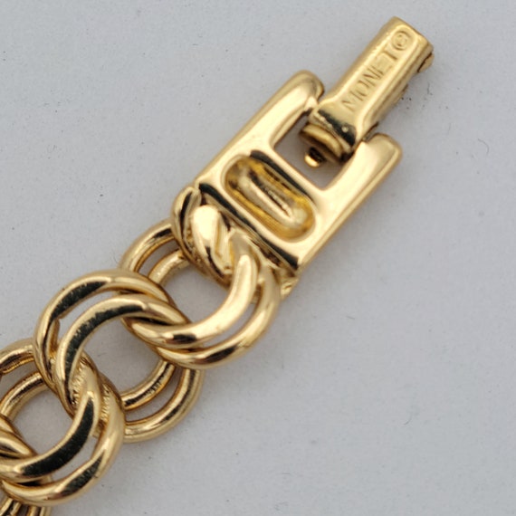 Vintage 1960s Monet Gold Tone Double Curb Chain C… - image 7