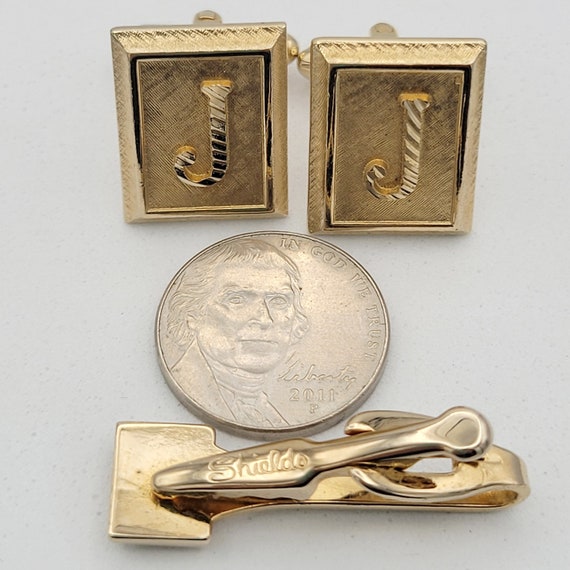 Vintage 1970s Shields Gold Tone Initial Letter J … - image 6