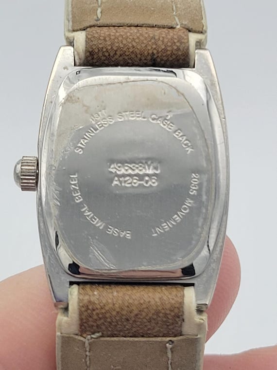 Vintage Silver Tone Rectangular Cushion Ladies Wa… - image 7