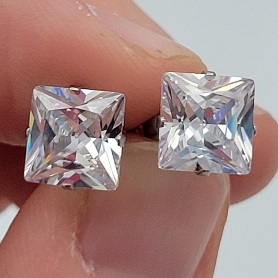 Orecchini A Principessa In Argento 925 Con Zirconia Cubica 9mm - Bianco, Rosa O Nero