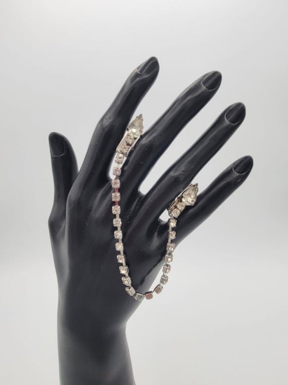 Vintage Silver Tone Double Alligator Clip Rhinestone Encrusted Sweater Clip Costume Jewelry Retro Statement Women Scarf  Dress Clip Pear