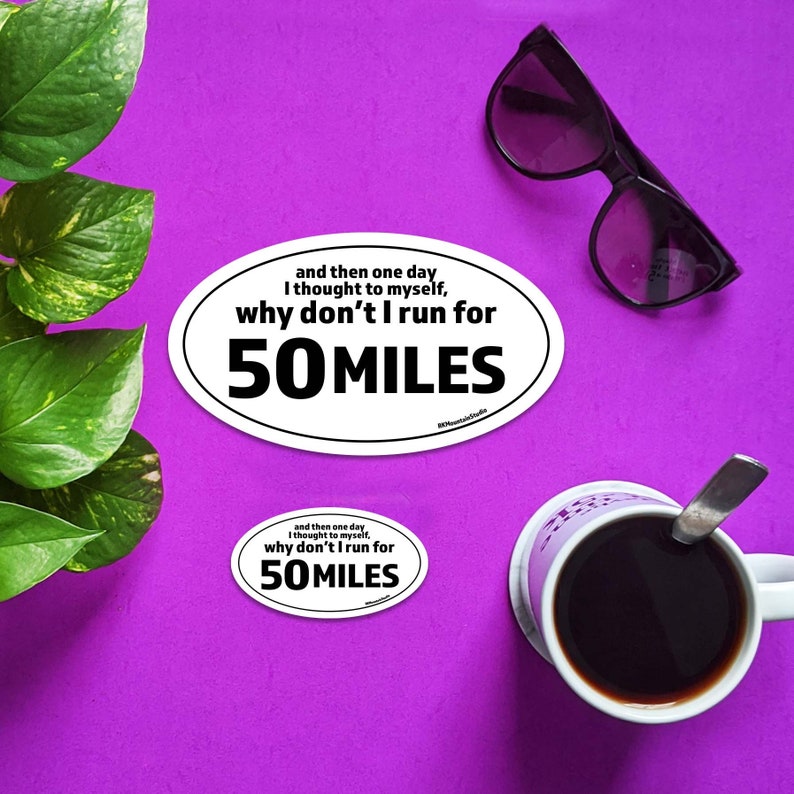 50 Mile Ultramarathon Mileage Bumper Sticker Etsy