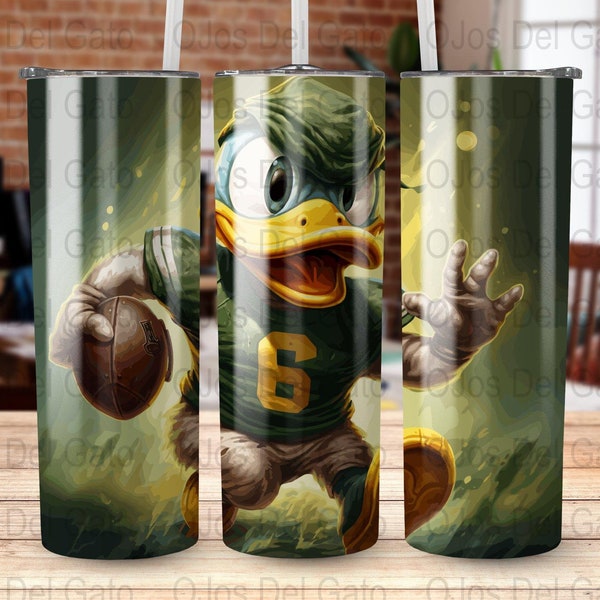 Ducks Vintage Football 20oz Sublimation Tumbler Designs Tapered and Straight Tumbler Wrap PNG, Instant Download for Commercial Use