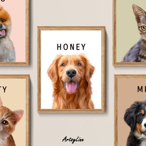 Painted Pet Portrait, Dog Remembrance Gift, Custom Dog Portrait, Pet Loss Gift, Turn Photo into Drawing, Cat Memorial Gift, Dog Drawing