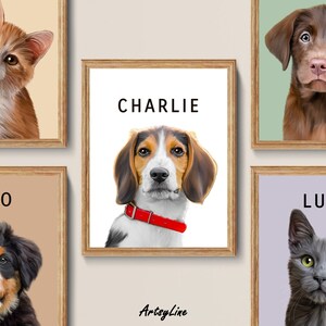 Retrato de perro personalizado, regalo por la pérdida de una mascota, regalo conmemorativo para mascotas, convertir una foto en un dibujo, regalo por el fallecimiento de un perro, recuerdo de un perro, dibujo de un cachorro