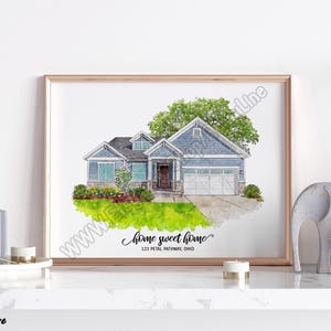 Realtor Closing Gift, Custom House Portrait, Personalized Gift for Clients, Realtor Custom Gift, New Home Gift, Real Estate Gift