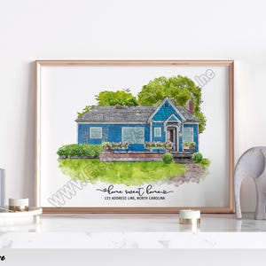 Custom Watercolor House Portrait, Housewarming Gift, Realtor Closing Gift, First Home Gift, Home Portrait Sign, New Home Gift, Home Print