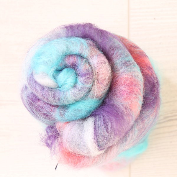 Unicorn Art Batt for Spinning, Merino Roving Fiber Batt, Spinning Fibres 98g