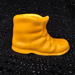 ヴィンテージ イエロー ミニチュア 磁器靴
