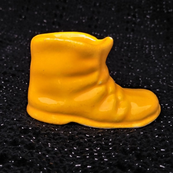 Vintage Yellow Miniature Porcelain Shoe