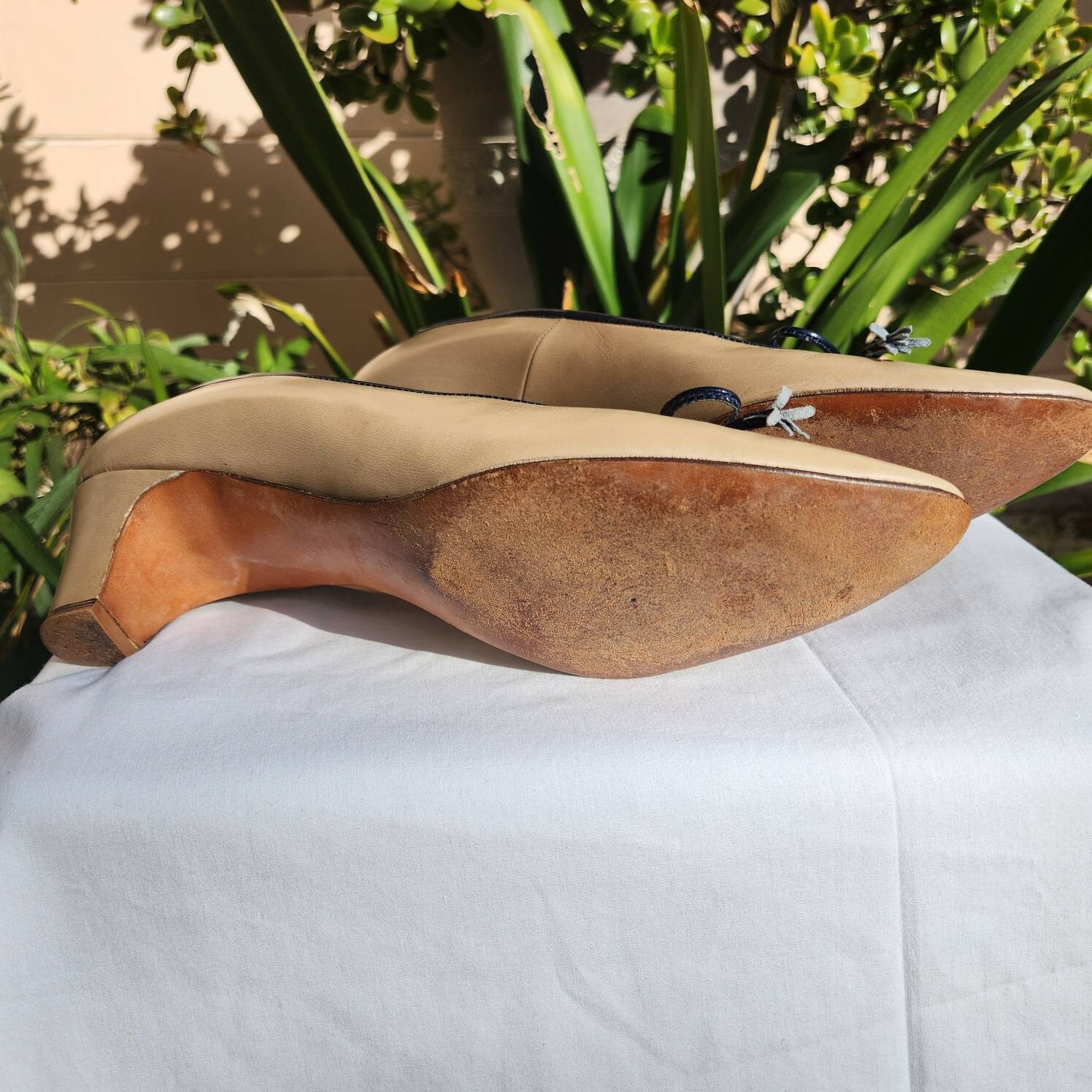 Vintage Joseph Larose Tan Heels - Etsy