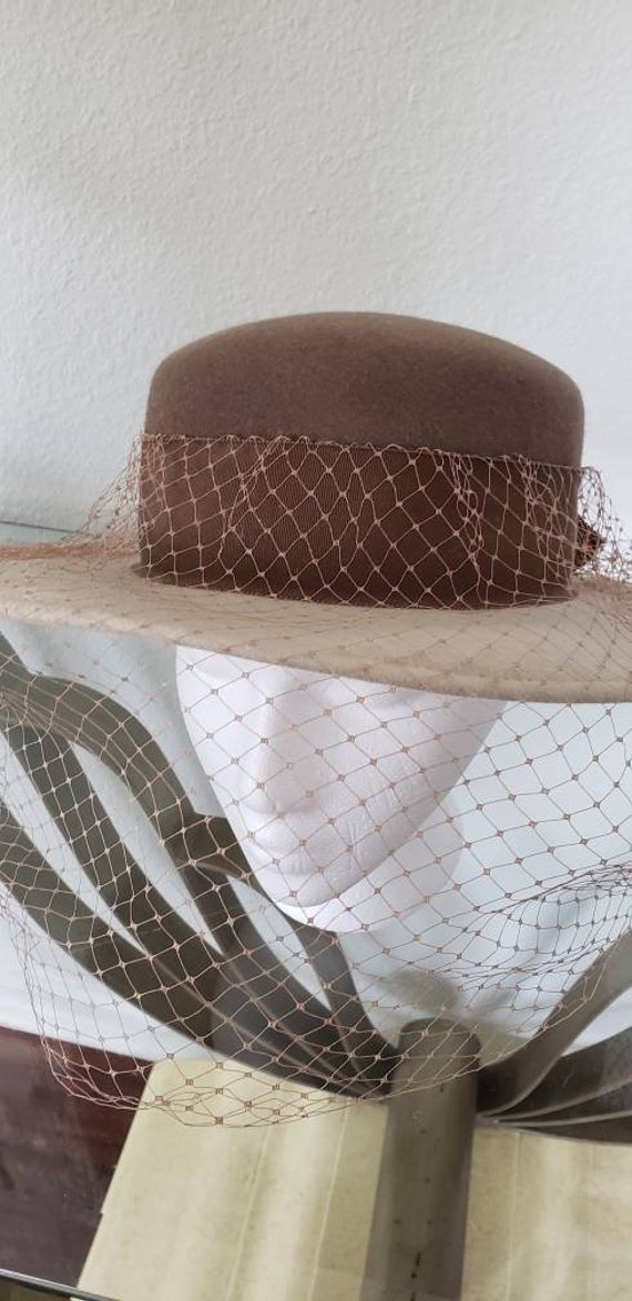 Boater hat with veil