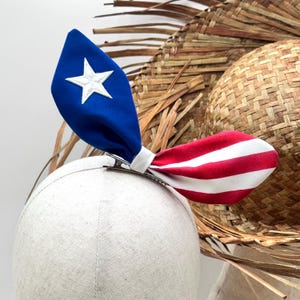 Puerto Rican flag, Puerto Rican hair accessory, Headband PR flag, Puerto Rican haircut.
