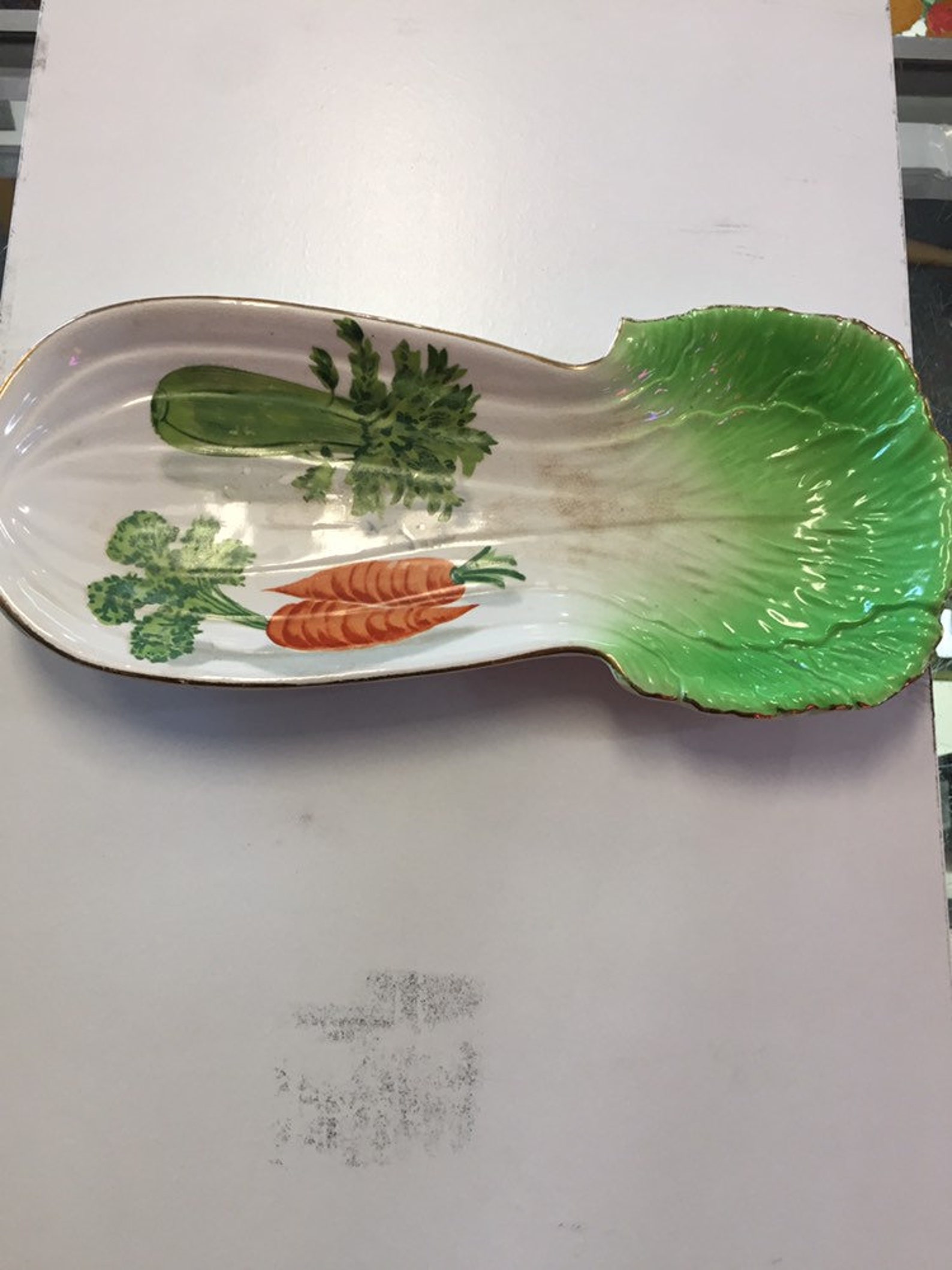 Ceramic spoon rest celery shaped carrot and celery design Etsy