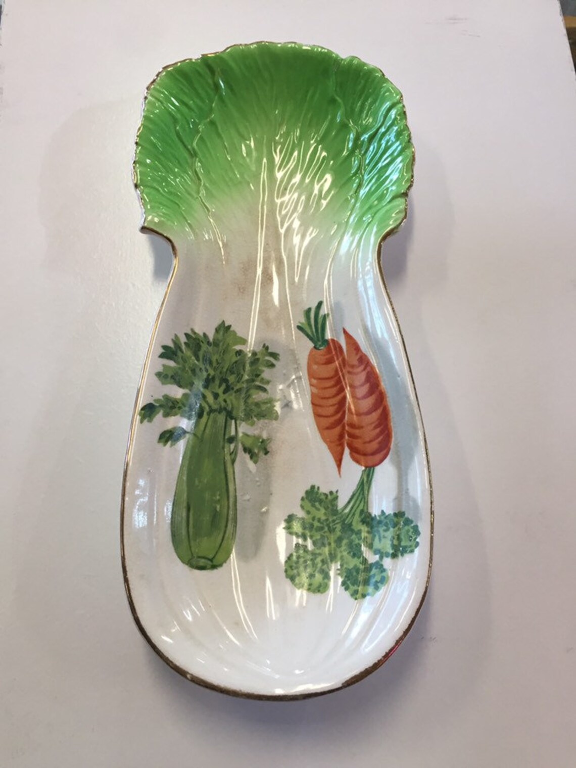 Ceramic spoon rest celery shaped carrot and celery design Etsy