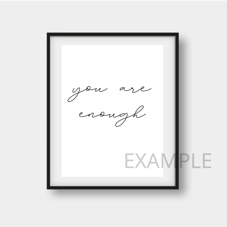 You Are Enough Printable Quote - Etsy
