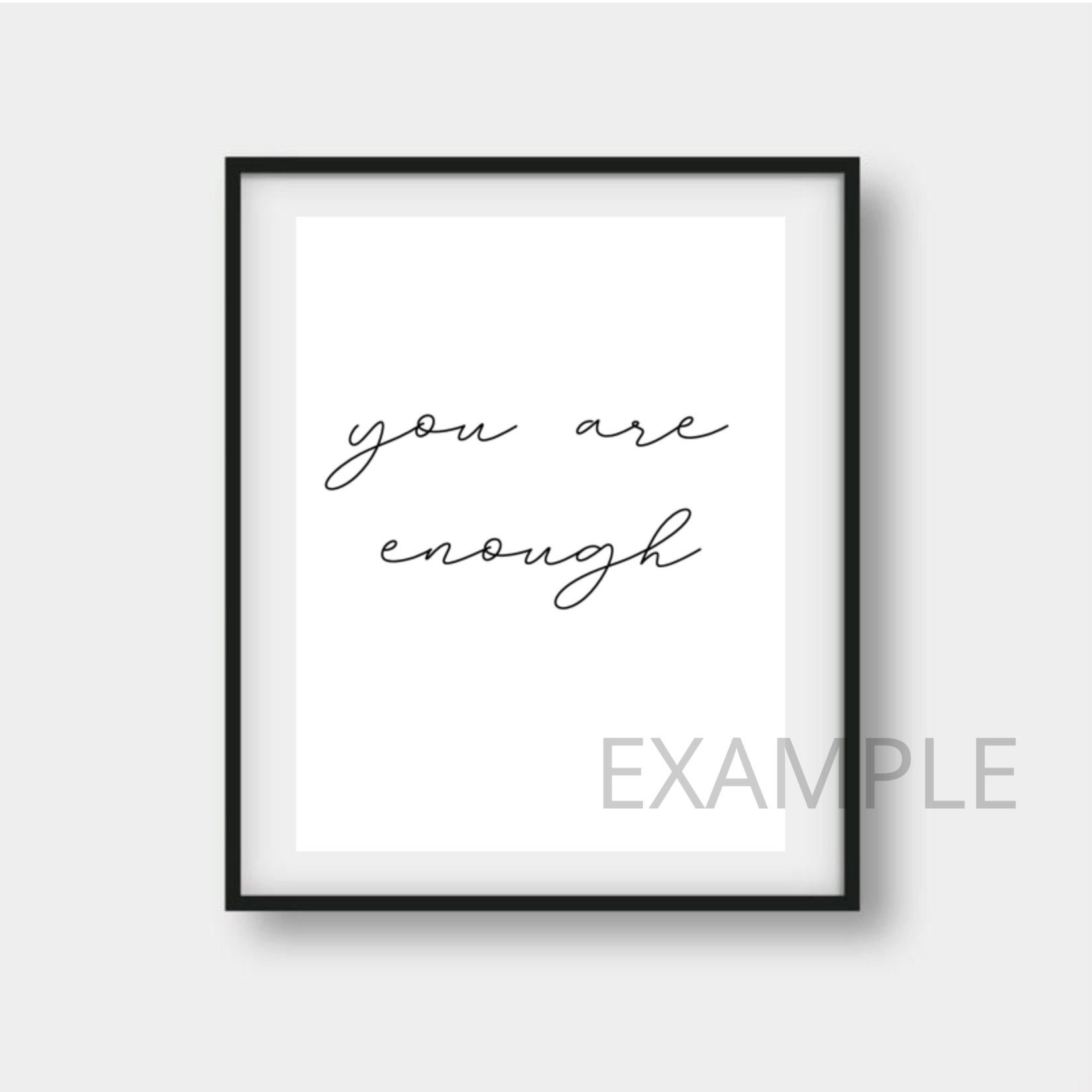 You Are Enough Printable Quote Etsy