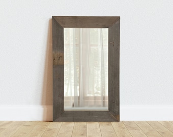 Rustic Recycled Barn Board Custom Framed Mirror for Home