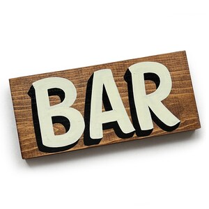 Hand Painted BAR Wooden Sign: Home Bar Decor