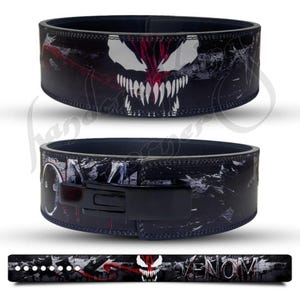 Venom Powerlifting belt|Custom Leather Lever Belt|Squats Belt|Weightlifting Belt I Deadlift Belt |Anime Belt Bodybuilding belt | unique gift