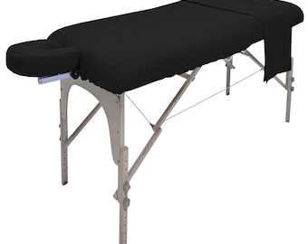 Massage Table Sheets (Set of 3), Poly Cotton Massage Table Flat Sheet, Massage Table Fitted Sheets, Face Pillow Cover, Massage Table Cover