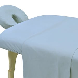 Massage Table Sheet 3 Pieces Set Soft & Double Brushed 100% Microfiber Fabric Fitted Sheet Flat Sheet Top Face Cover Gray Color