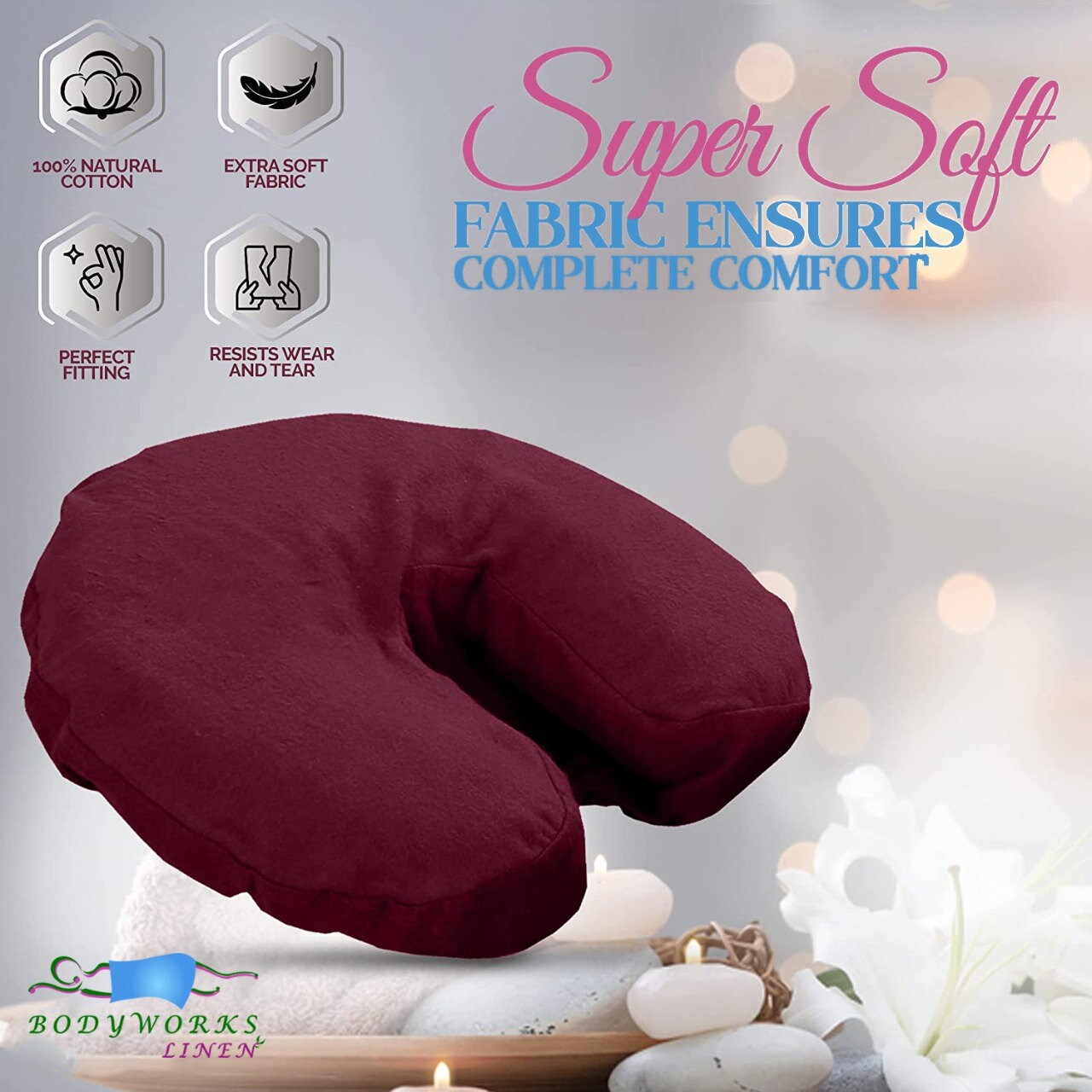 Flannel Pillow Cover, Massage Table Pillow Covers set of 3, Brushed