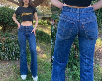 Vintage Levis 70s orange tab bellbottoms size 28