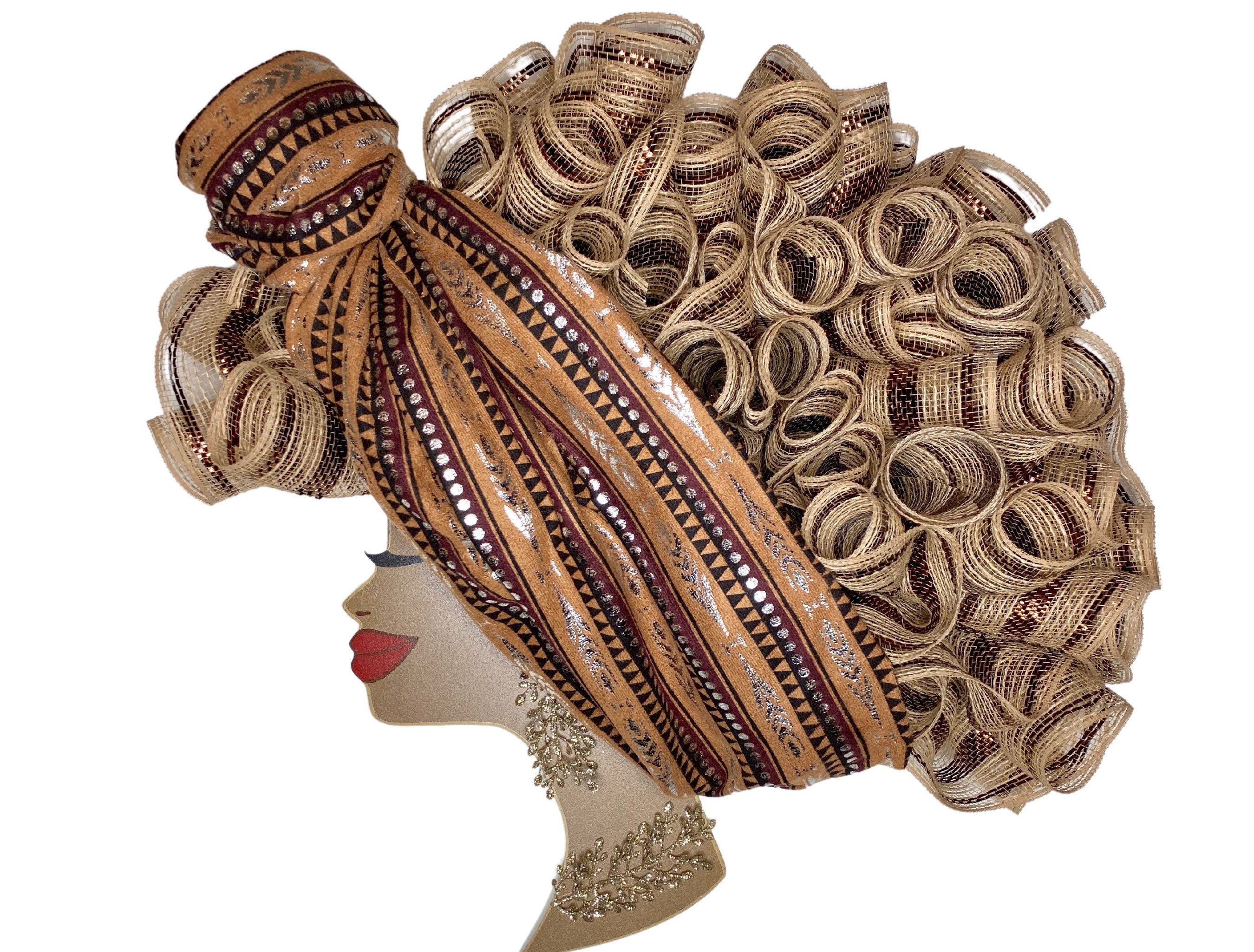 Diva Wreath, Diva Decor, African Door Wreath, Hair Salon Decor, Hairstylist Gift, African American Woman Wreath