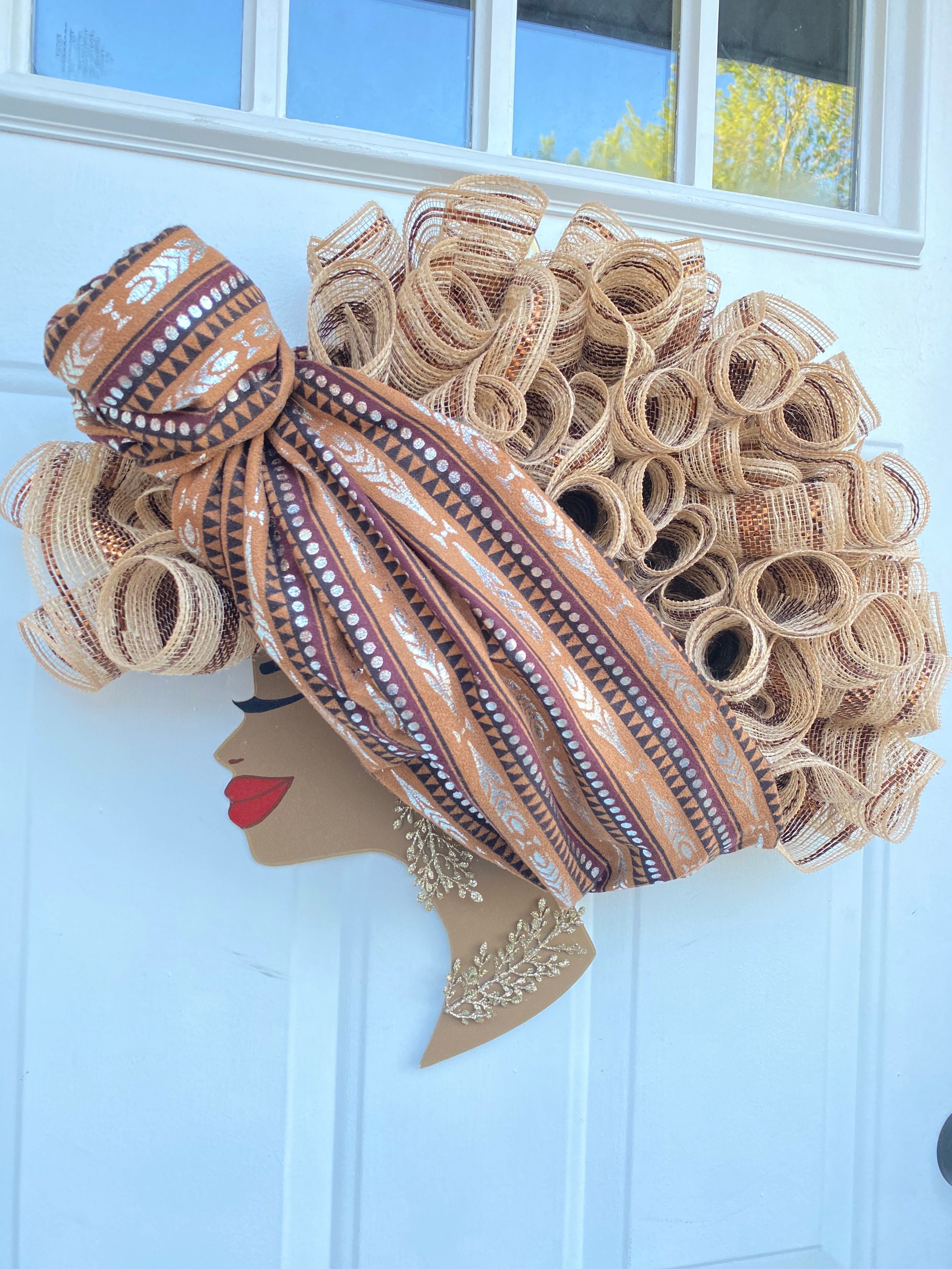 Home & Living Wreaths & Door Hangers Hair Salon Decor Diva Decor African  American Woman Wreath African Door Wreath Hairstylist Gift Diva Wreath  vinconnexion.com
