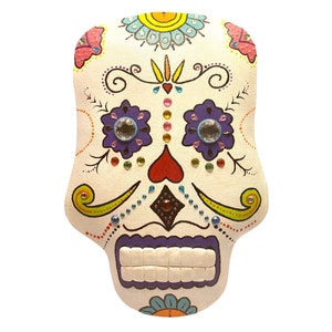 Sugar Skull, Sugar Skull Wreath Attachment, Day of the Dead Attachment, Skeleton Wreath Attachment, Día de los Muertos