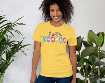 Hello Summer Shirt, Popsicle Shirt, Summertime Tee, Vacation Shirt, Beach Vacation, Fun T-Shirt