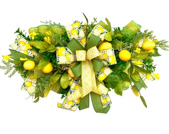Lemon Swag, Lemon Wreath, Summer Swag, Spring Swag Wreath, Lemon Wreath for Front Door, Lemon Kitchen Decor, Horizontal Swags