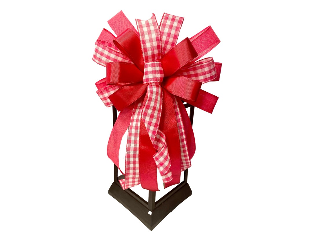 Spring Bow, Spring Decorations, Mailbox Bow, Lantern Bow, Pink Bow ...