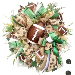 Football Wreath for Front Door, Fall Football Wreath, Football Season Decor, Football Fan Wreath, Game Day Wreath, Fall Sports Decoration