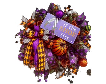 Halloween Wreath for Front Door, Whimsical Halloween Wreath, Glam Halloween Wreath, Large Halloween Wreath, Mantle Decor, Halloween Decor