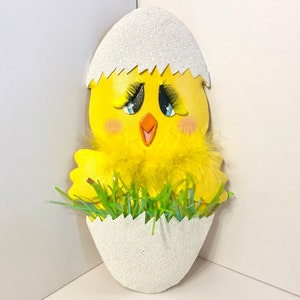 Easter Wreath Attachment, Spring Wreath Attachment, Spring Chick, Easter Decor