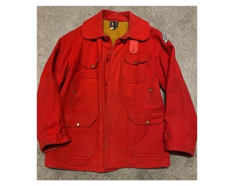 Vintage American 1940s/50s Woolrich Red Hunting Jacket With Original Sportsman Club Patch