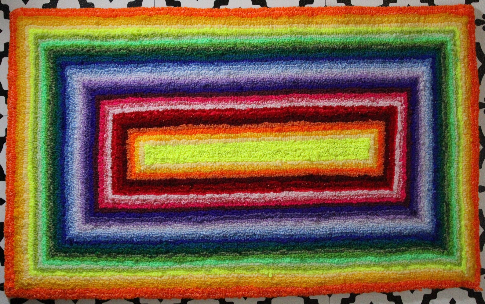 Linear Rainbow Hand Tufted Vegan Rug Etsy