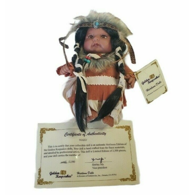 Golden Keepsakes Indian Doll Heirloom Certificate Authentic 046/2500