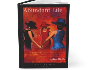 Abundant Life Journal | Matte Hardcover Lined Notebook, Stationary Gifts, Religious Journals