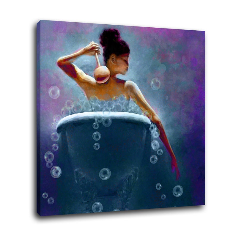Ebony Bubbles African American Art Bathroom Wall Art Bath - Etsy