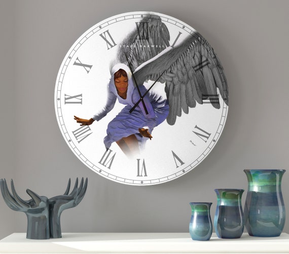 Angels Bow Before Him 2 African American Religious Angel Wings Wall Clock  Home Decor - Etsy