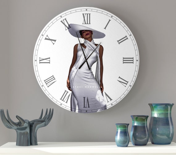 High Fashion Ebony Wall Clock African American Art Black - Etsy